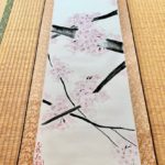 掛け軸　日本画　水墨画　禅スタイル桜