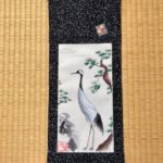 着物掛け軸　禅　鶴の日本画