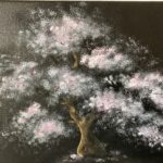 日本画キャンバス　夜桜