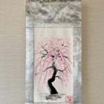 絹着物掛け軸　桜の木