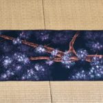特大絹着物　絵巻物風掛け軸　桜の木