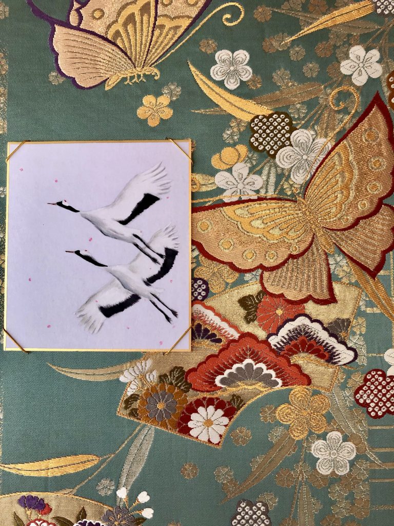 鶴の日本画アート