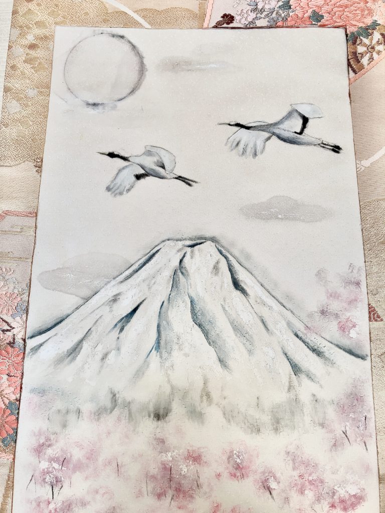 鶴の日本画掛け軸