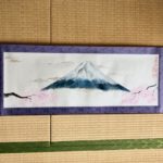 富士山と桜日本画掛け軸