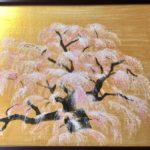 日本画　桜の木